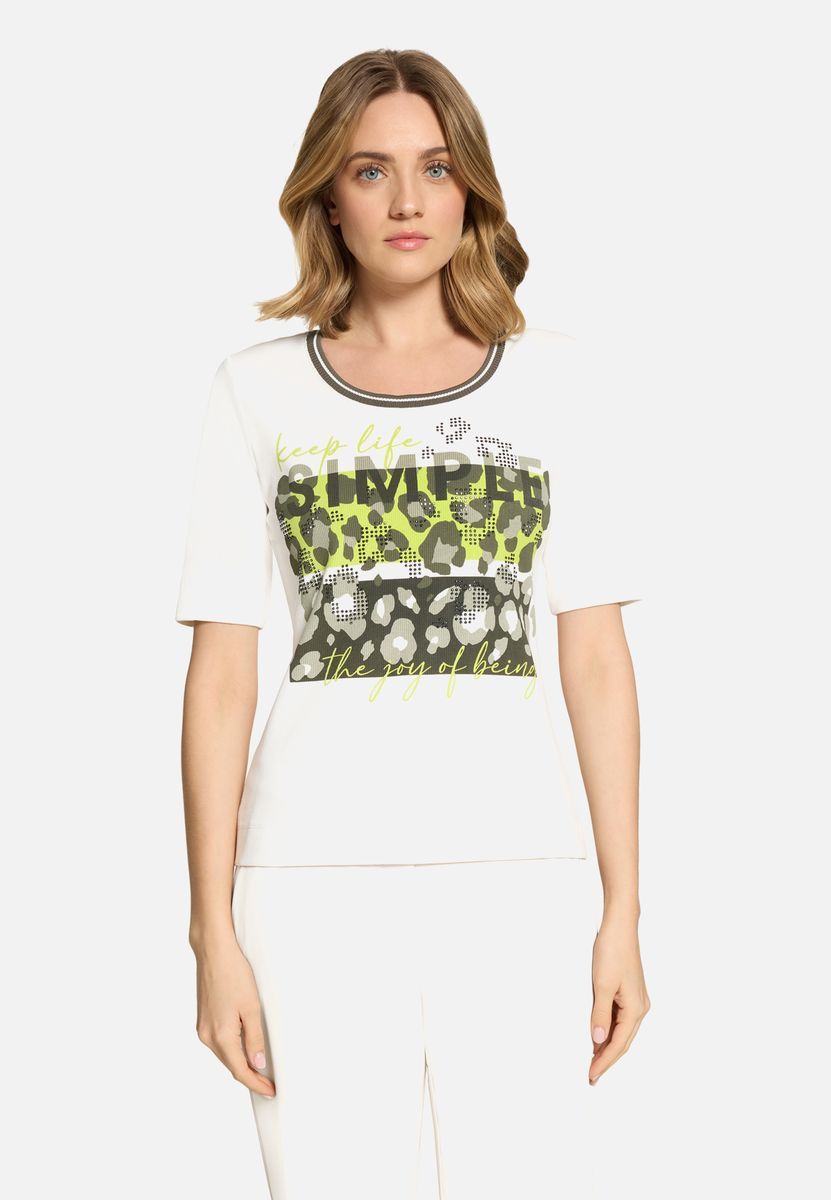 Ripp-Shirt mit Grafik-Animal-Print