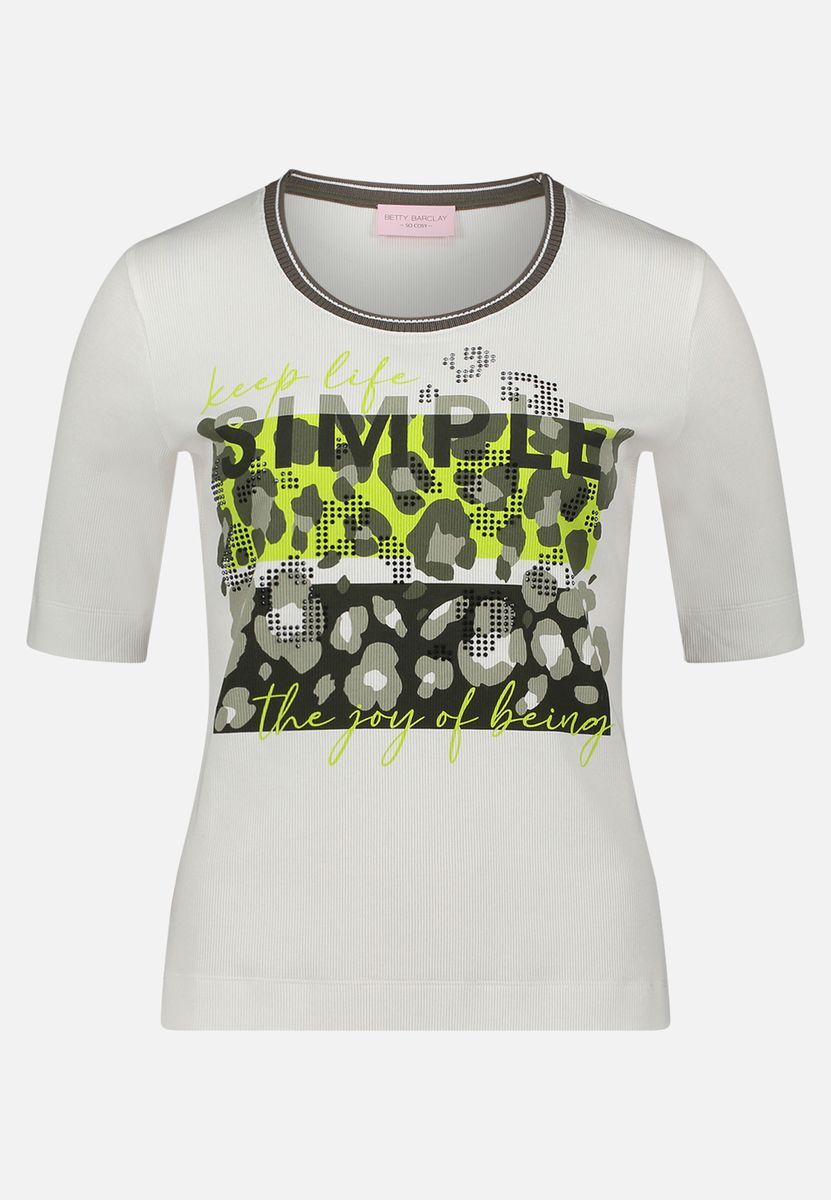 Ripp-Shirt mit Grafik-Animal-Print