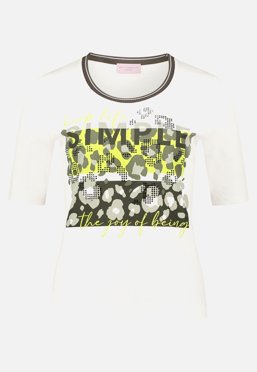 Ripp-Shirt mit Grafik-Animal-Print