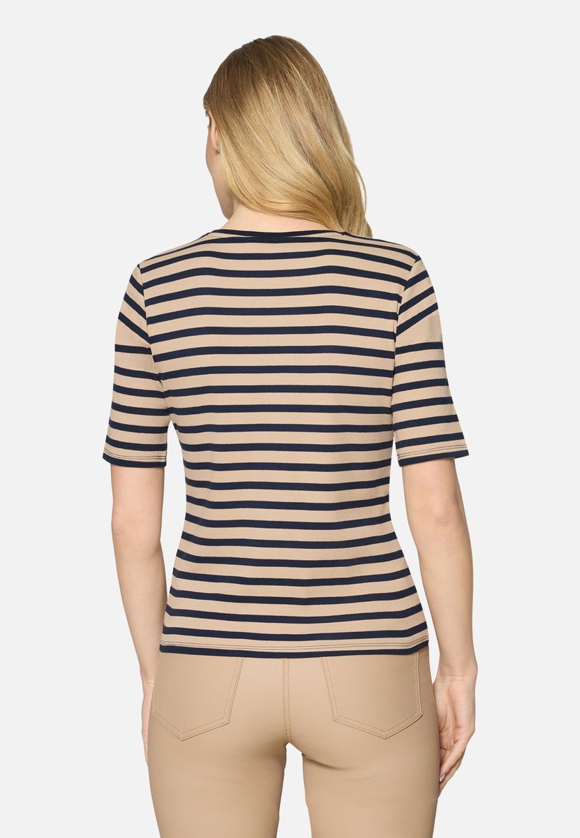 Geripptes Top mit Blumenstreifen