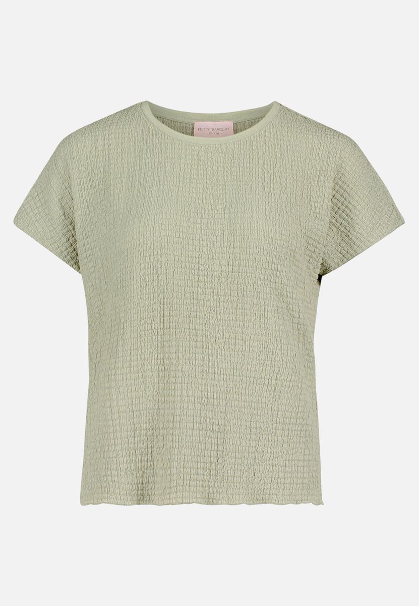 Strukturiertes Kurzarm-Top in Knitteroptik