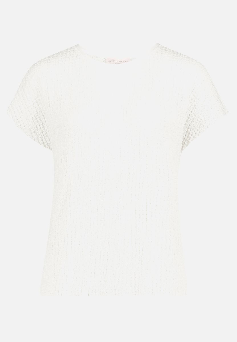 Strukturiertes Kurzarm-Top in Knitteroptik