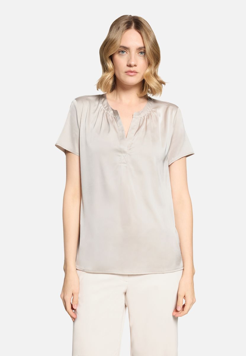 Satin-Bluse mit kurzem Arm
