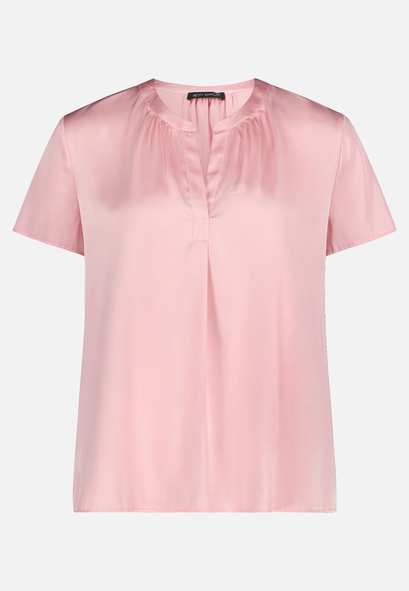Satin-Bluse mit kurzem Arm