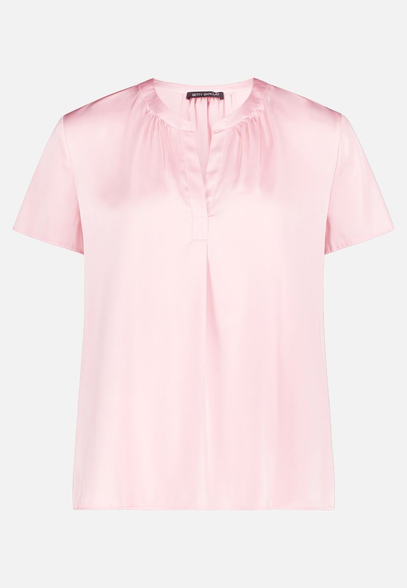 Satin-Bluse mit kurzem Arm