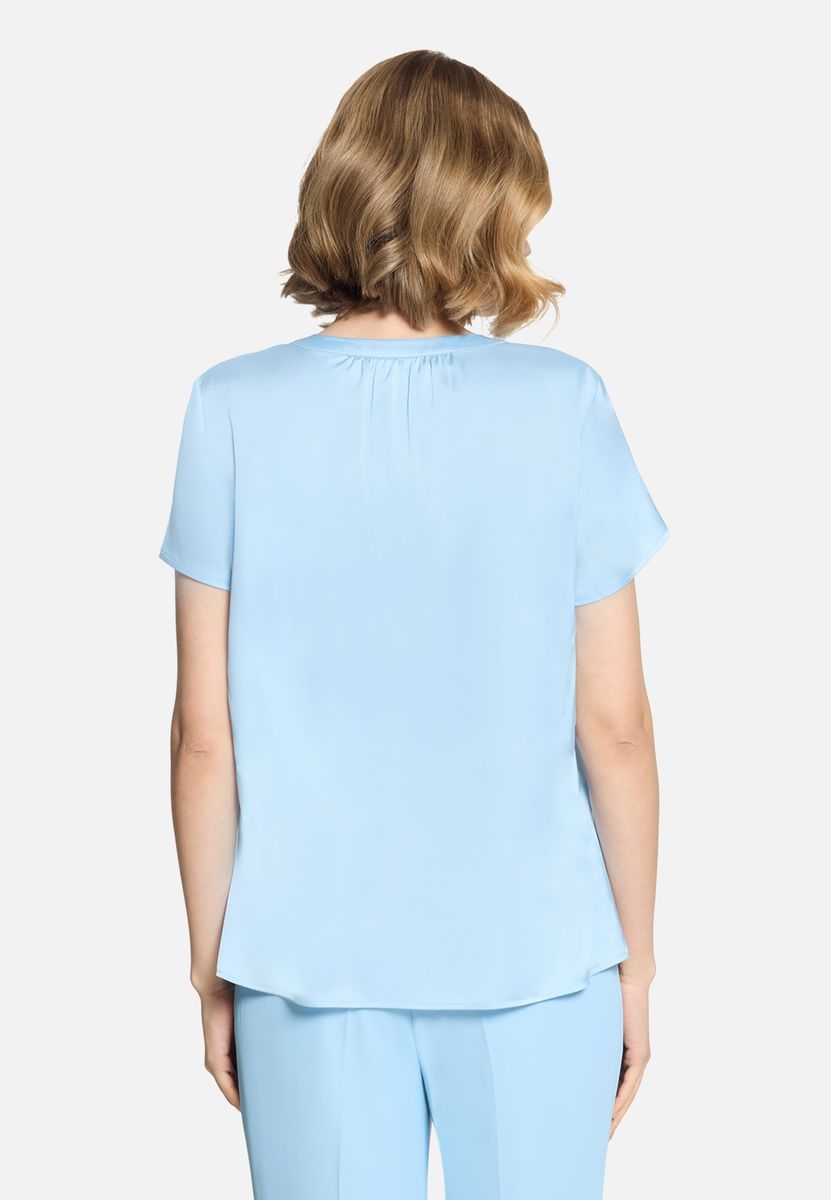 Satin-Bluse mit kurzem Arm
