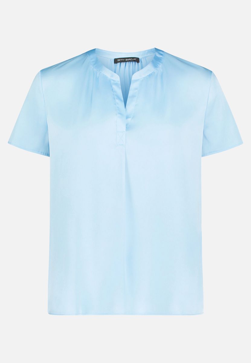 Satin-Bluse mit kurzem Arm