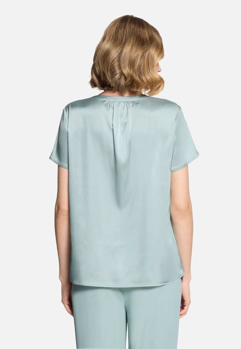 Satin-Bluse mit kurzem Arm