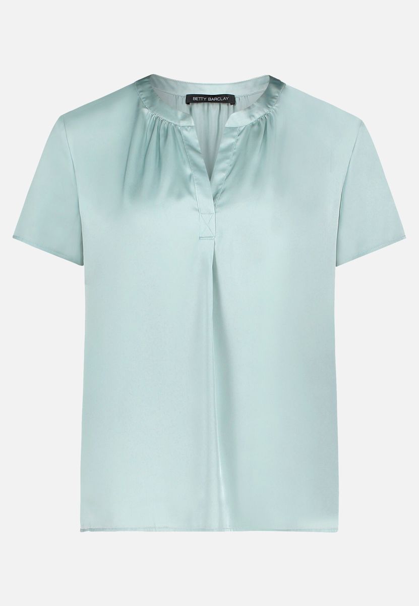 Satin-Bluse mit kurzem Arm