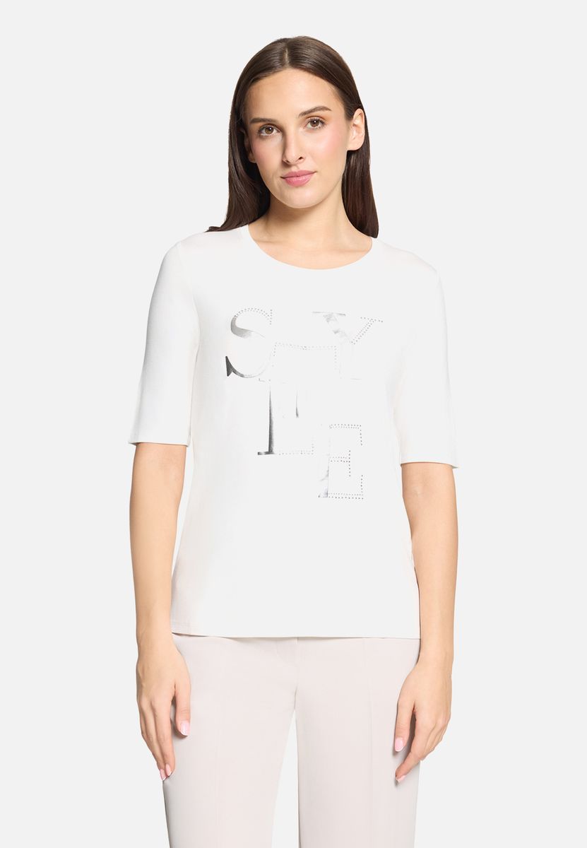 Kurzarmshirt mit Metallic-Print