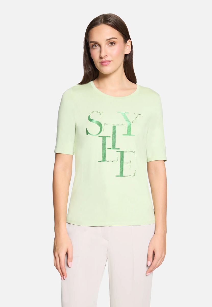 Kurzarmshirt mit Metallic-Print
