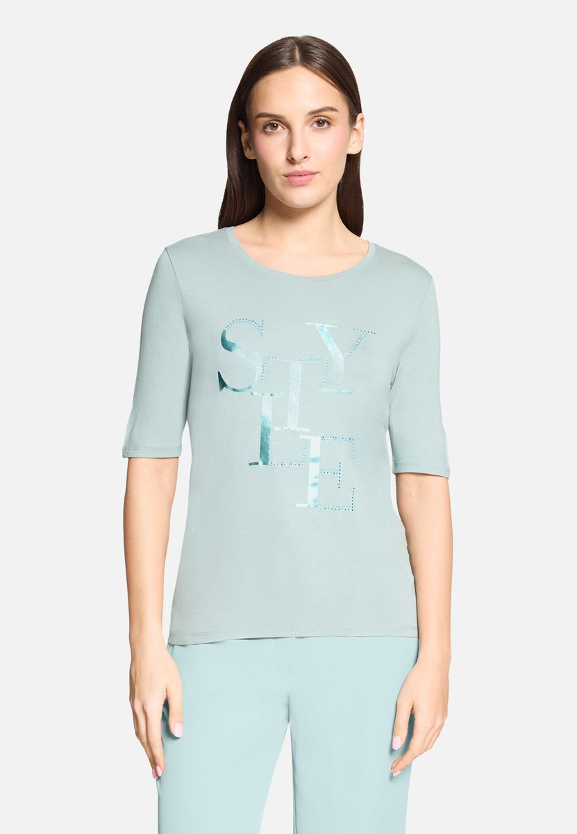 Kurzarmshirt mit Metallic-Print