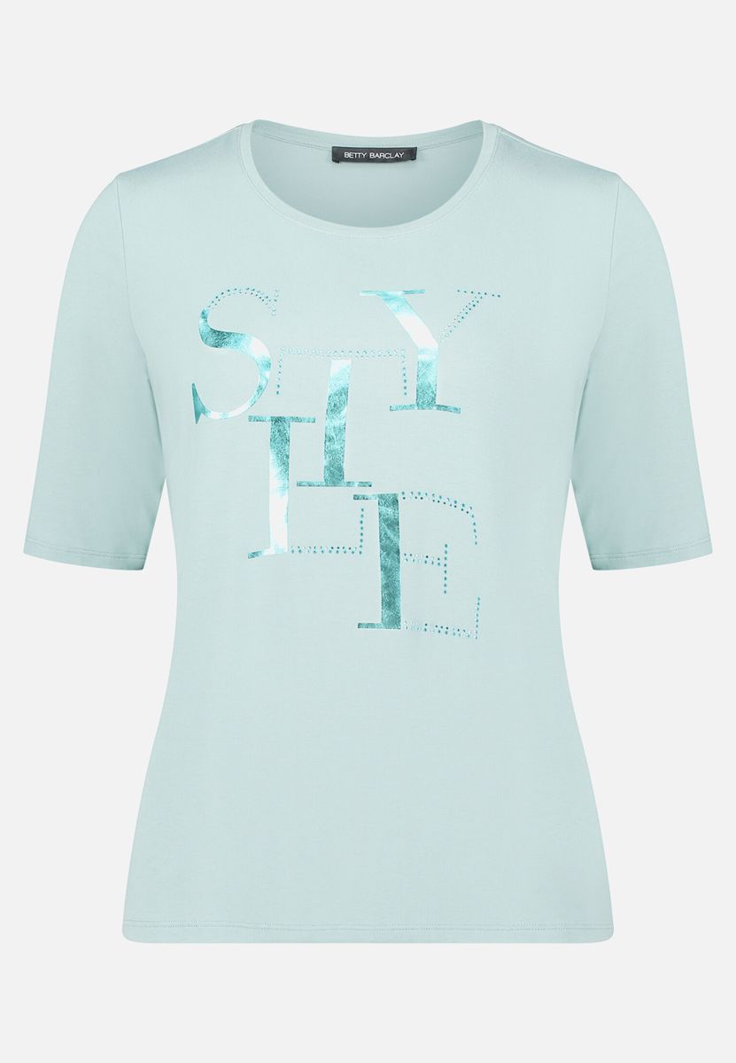 Kurzarmshirt mit Metallic-Print