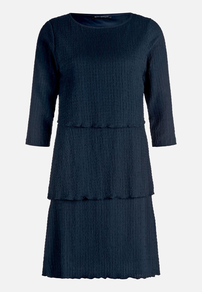Elegantes strukturiertes Stufen-Midikleid