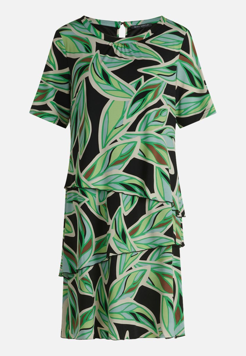 Stufenkleid mit botanischem Print