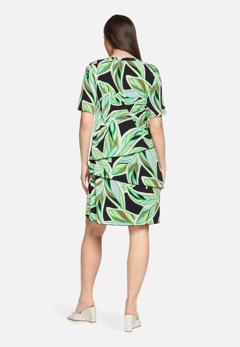 Stufenkleid mit botanischem Print