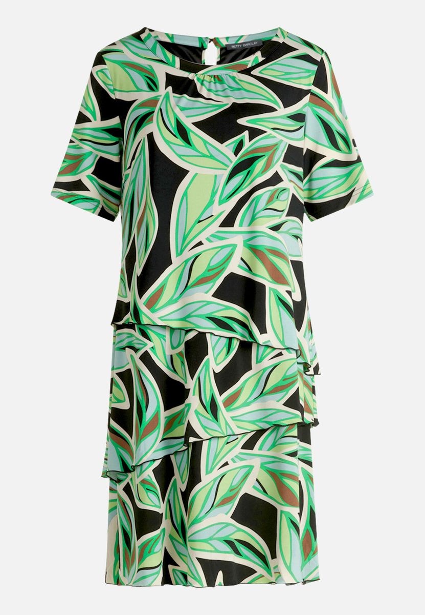 Stufenkleid mit botanischem Print
