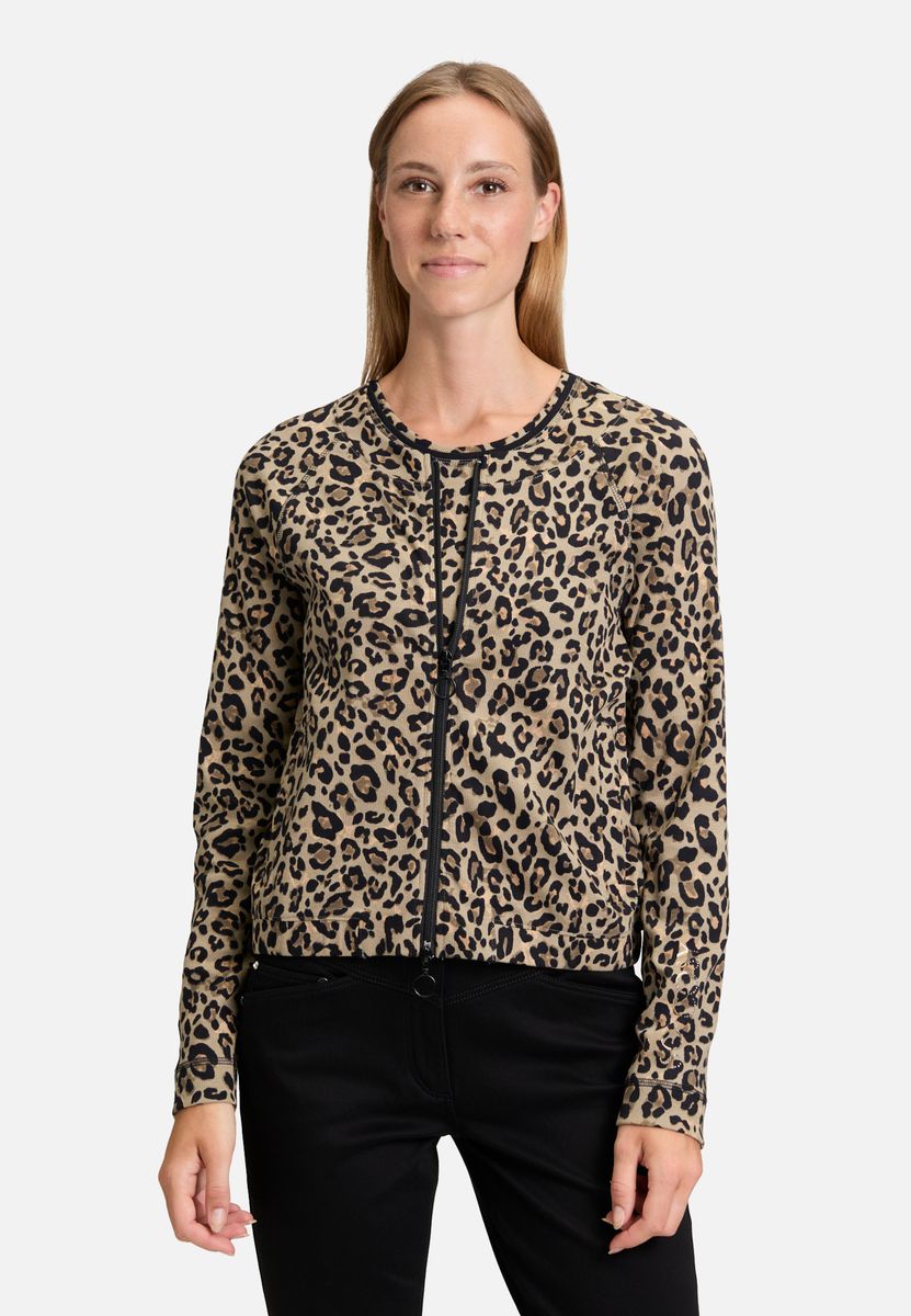 Shirtjacke mit Stehkragen und Nieten
