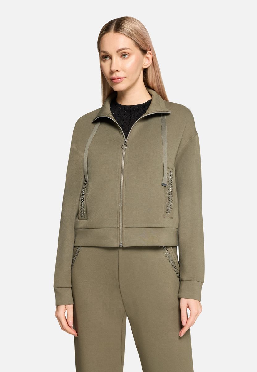 Shirtjacke mit Stehkragen und Nieten