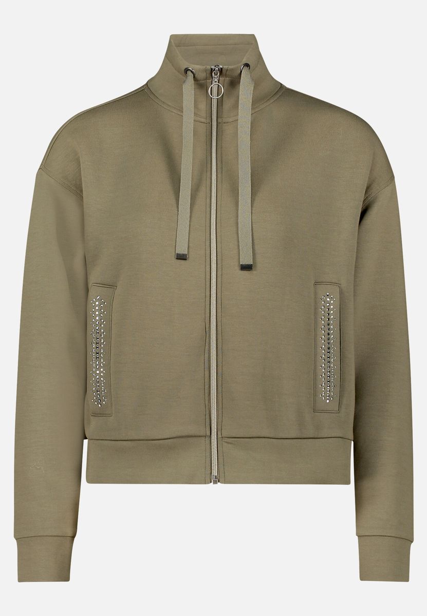 Shirtjacke mit Stehkragen und Nieten
