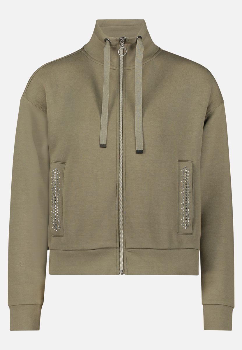 Shirtjacke mit Stehkragen und Nieten