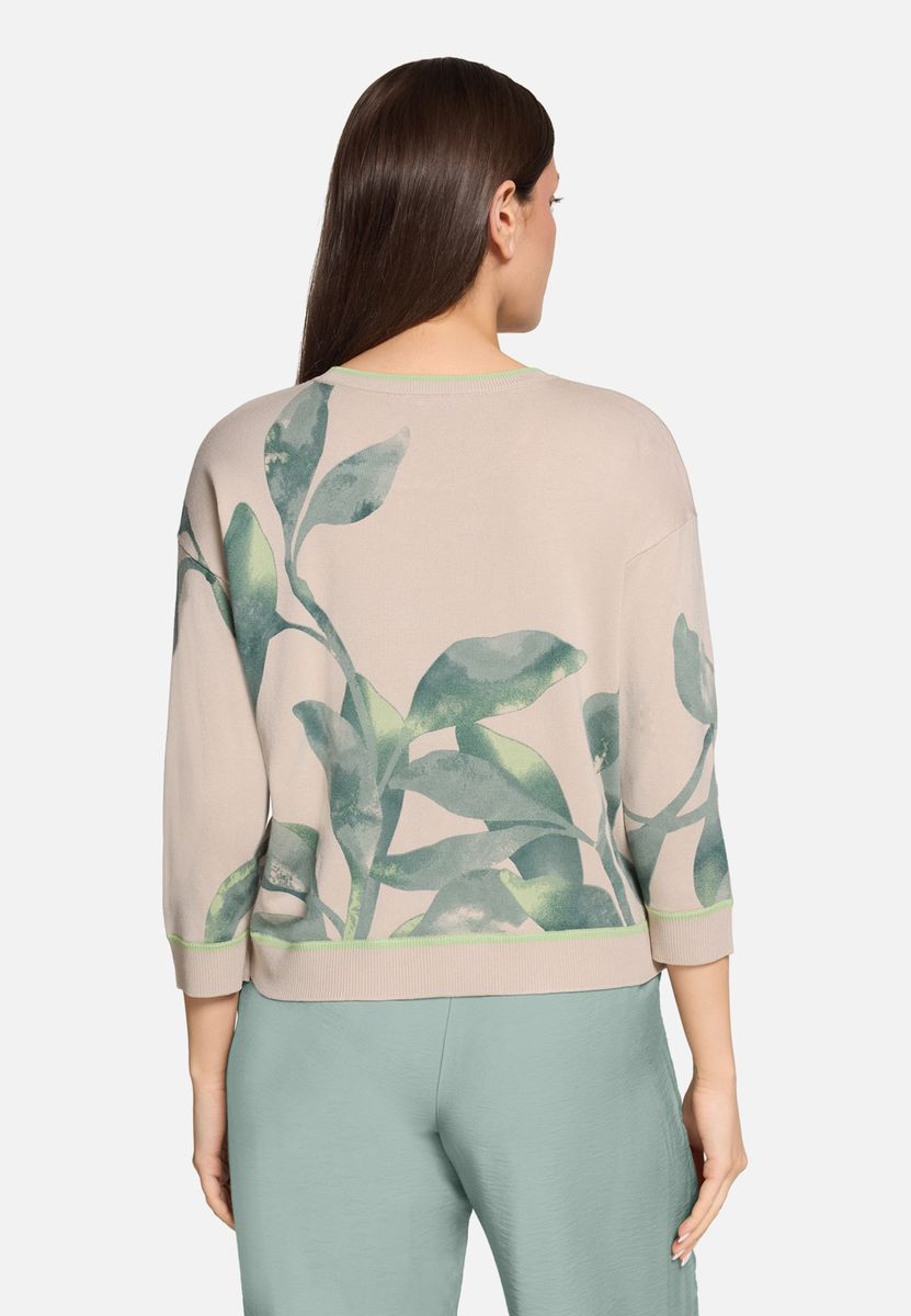 Feinstrickpullover mit botanischem Print