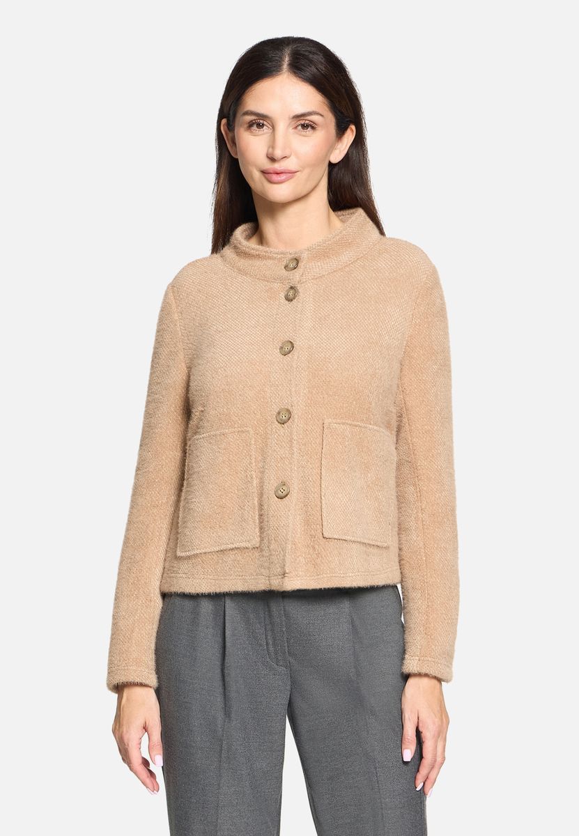 Strukturierte Blazer-Jacke mit Knöpfen
