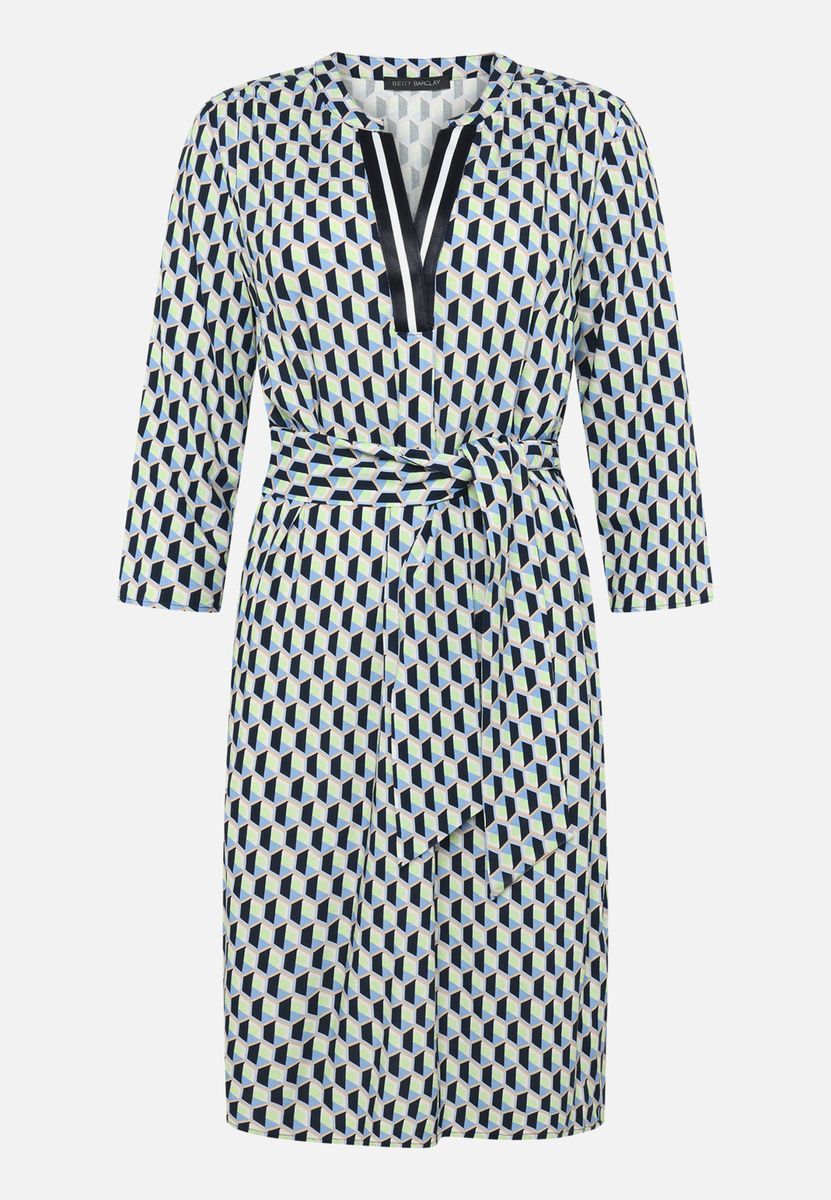 Hemdblusenkleid mit geometrischem Muster