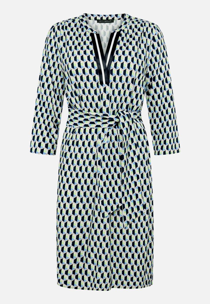 Hemdblusenkleid mit geometrischem Muster