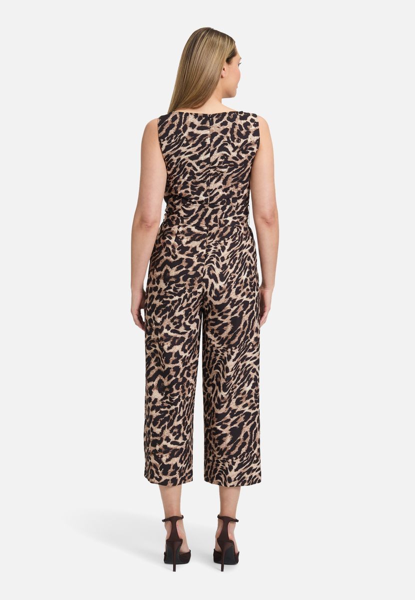 Zweifarbiger Jumpsuit mit weitem Bein