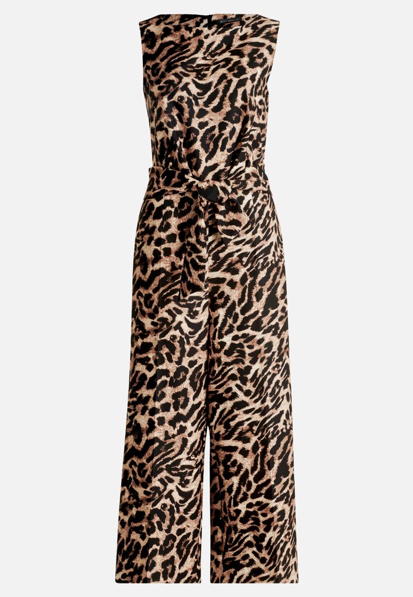 Zweifarbiger Jumpsuit mit weitem Bein