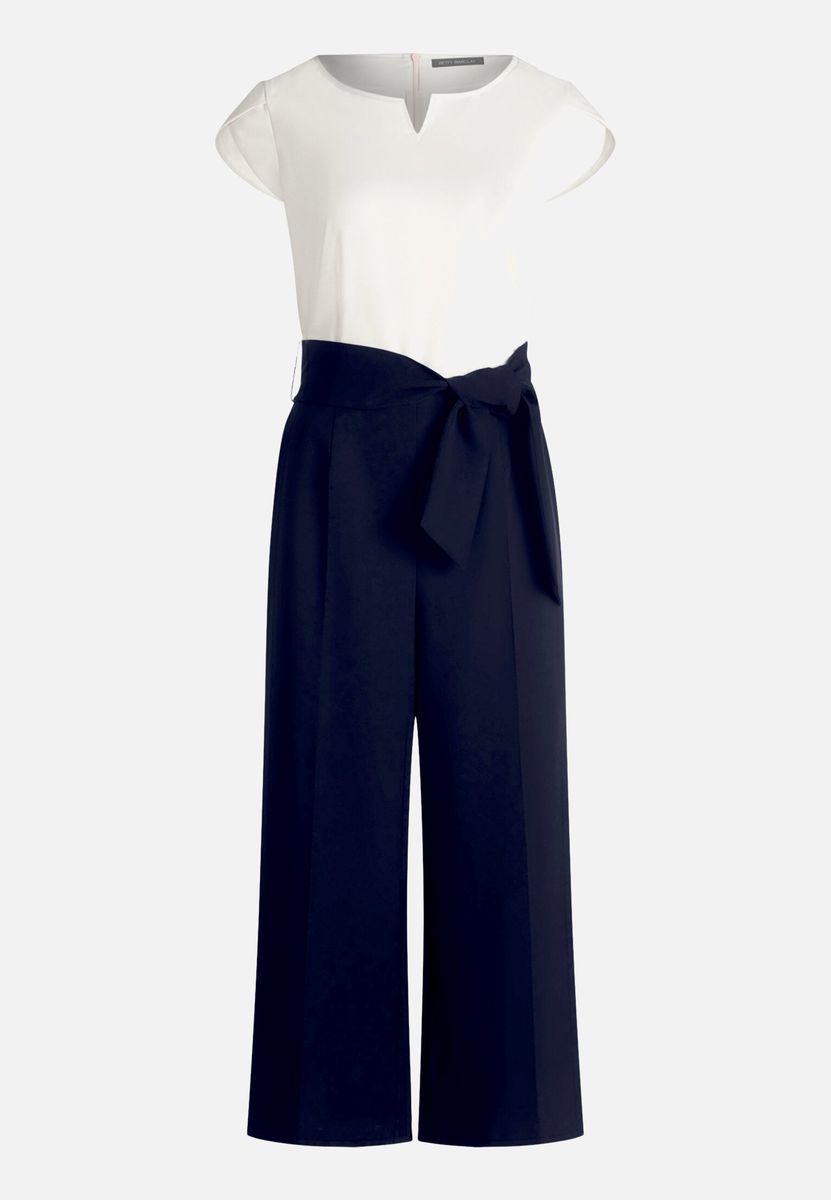 Zweifarbiger Jumpsuit mit weitem Bein