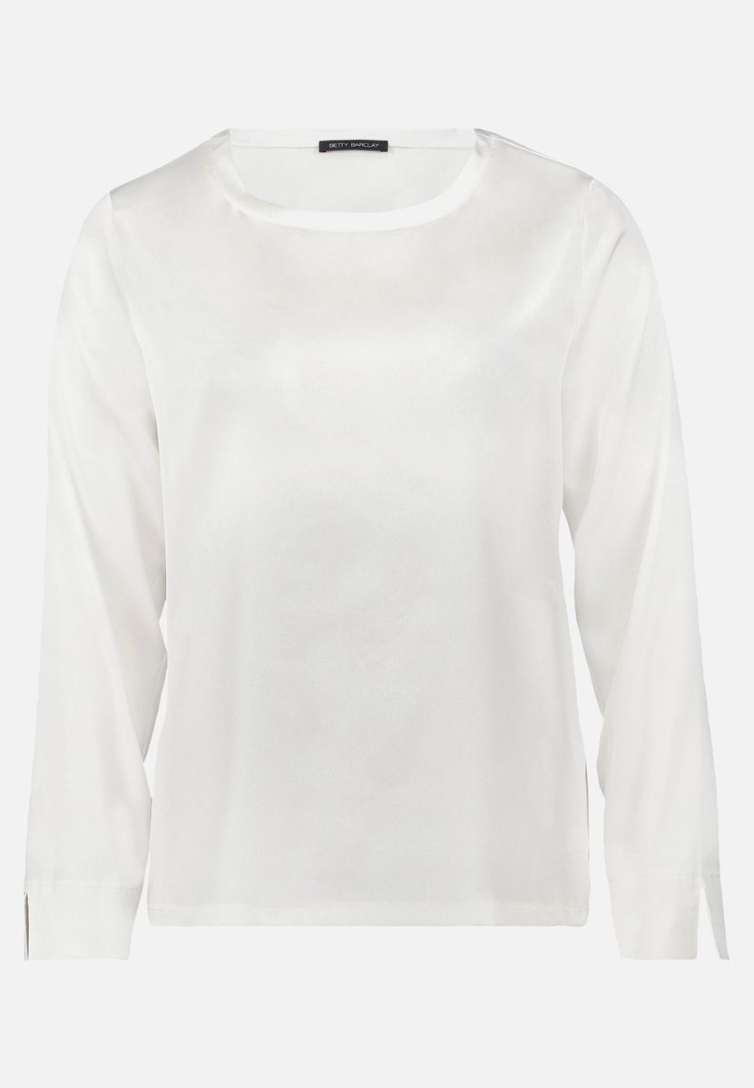 Elegante Satinbluse mit U-Boot-Ausschnitt