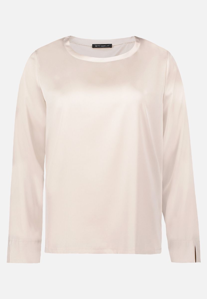 Elegante Satinbluse mit U-Boot-Ausschnitt