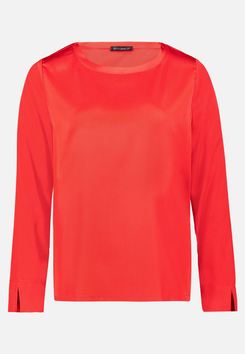 Elegante Satinbluse mit U-Boot-Ausschnitt