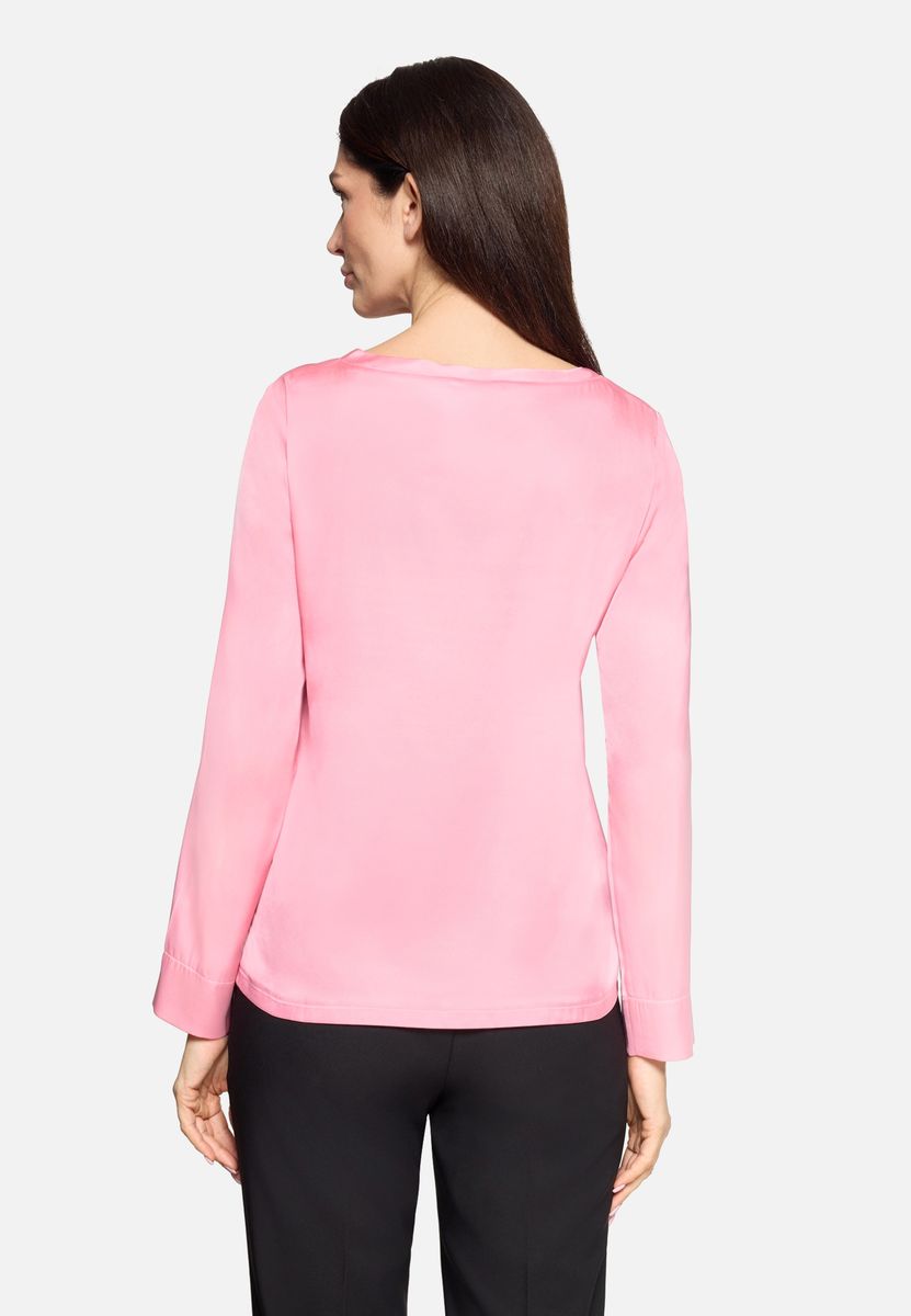 Elegante Satinbluse mit U-Boot-Ausschnitt