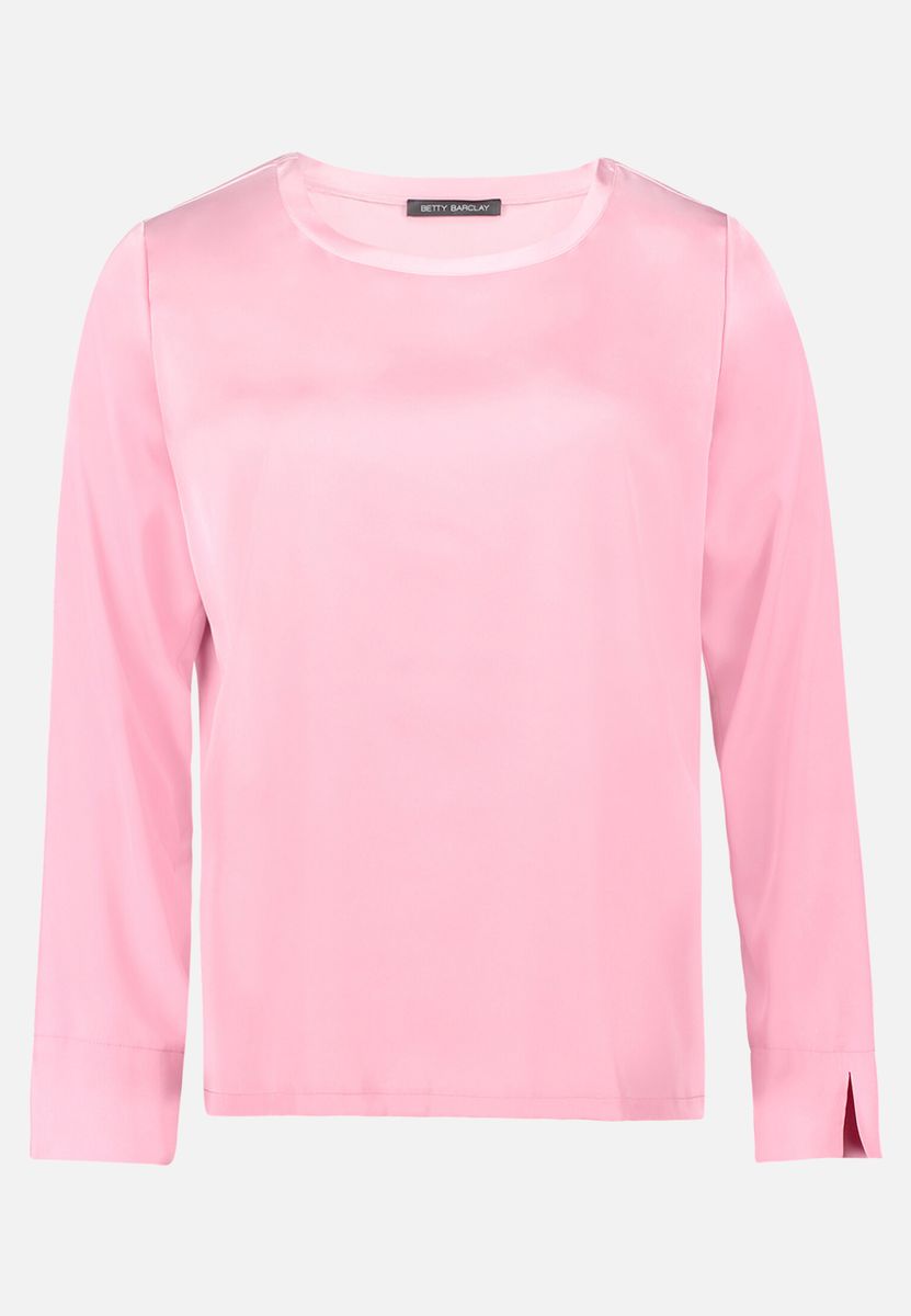 Elegante Satinbluse mit U-Boot-Ausschnitt