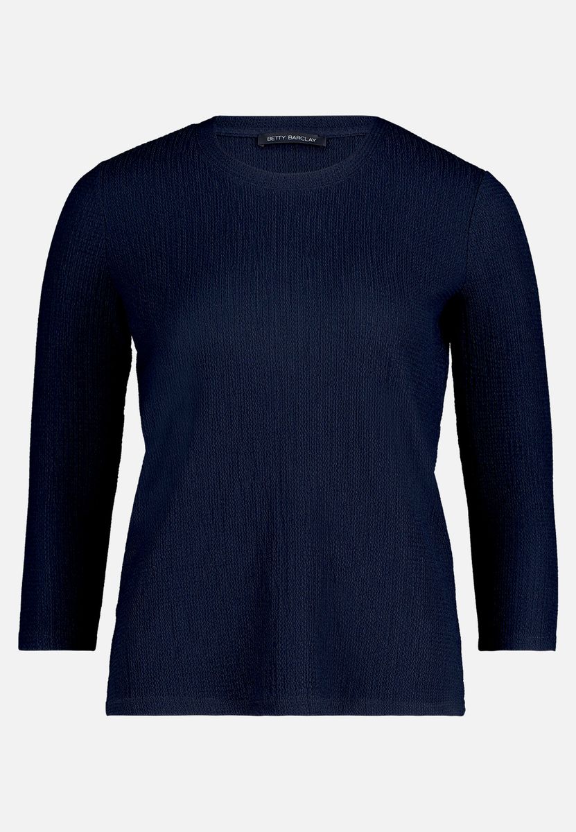 Strukturshirt mit Rundhalsausschnitt