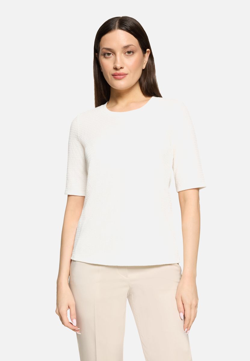 Strukturshirt mit Rundhalsausschnitt