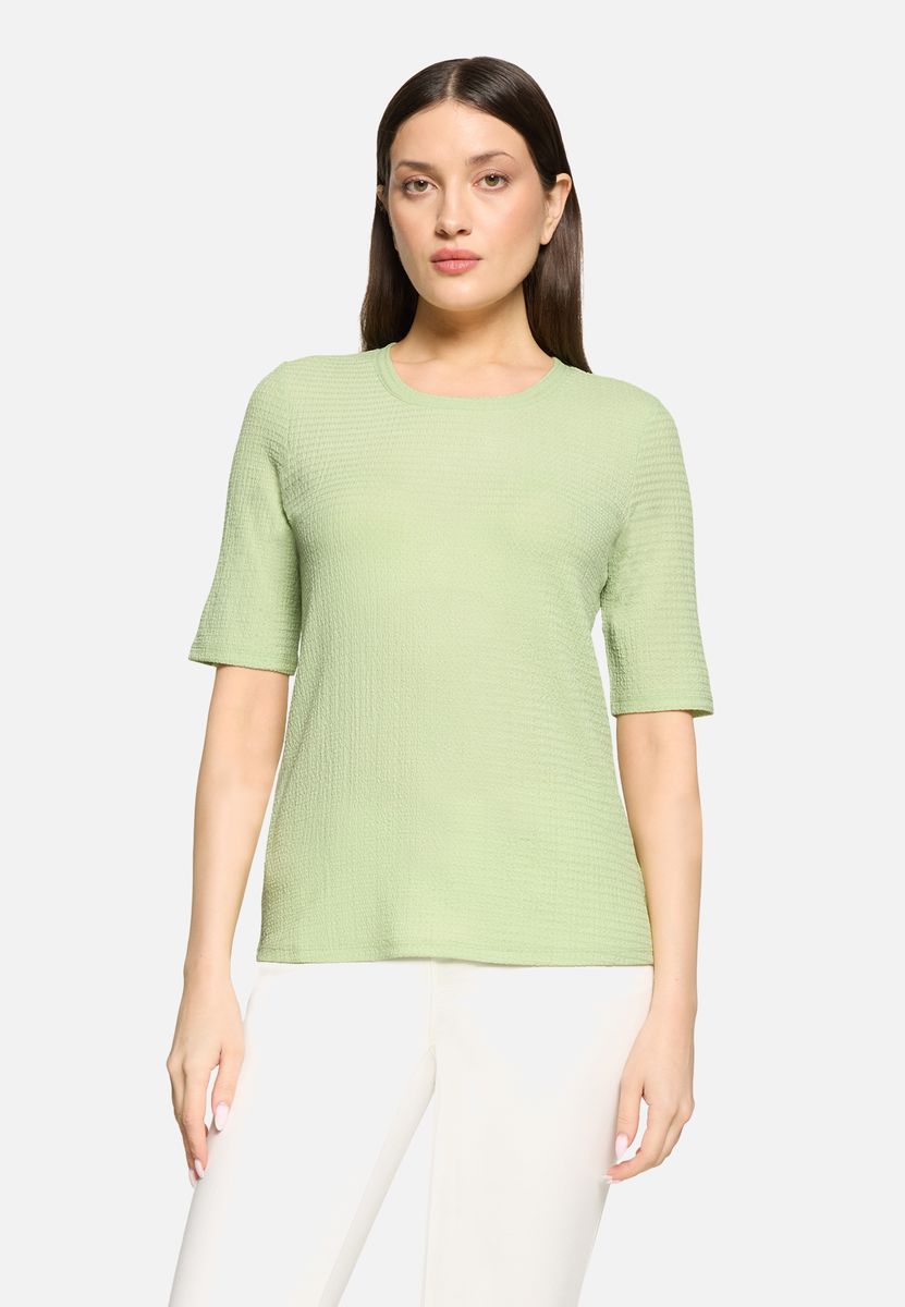 Strukturshirt mit Rundhalsausschnitt
