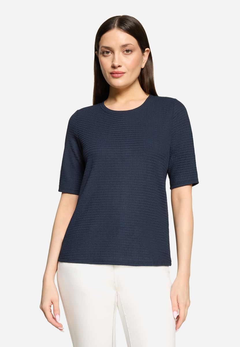 Strukturshirt mit Rundhalsausschnitt