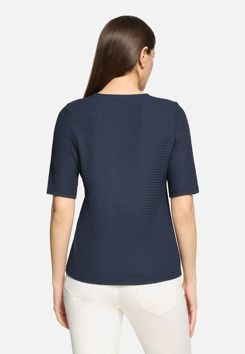 Strukturshirt mit Rundhalsausschnitt