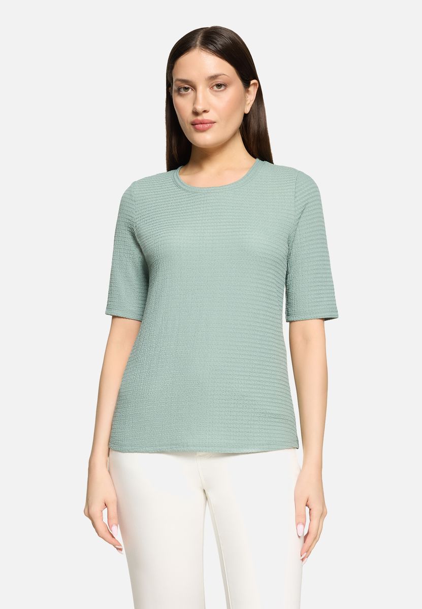 Strukturshirt mit Rundhalsausschnitt