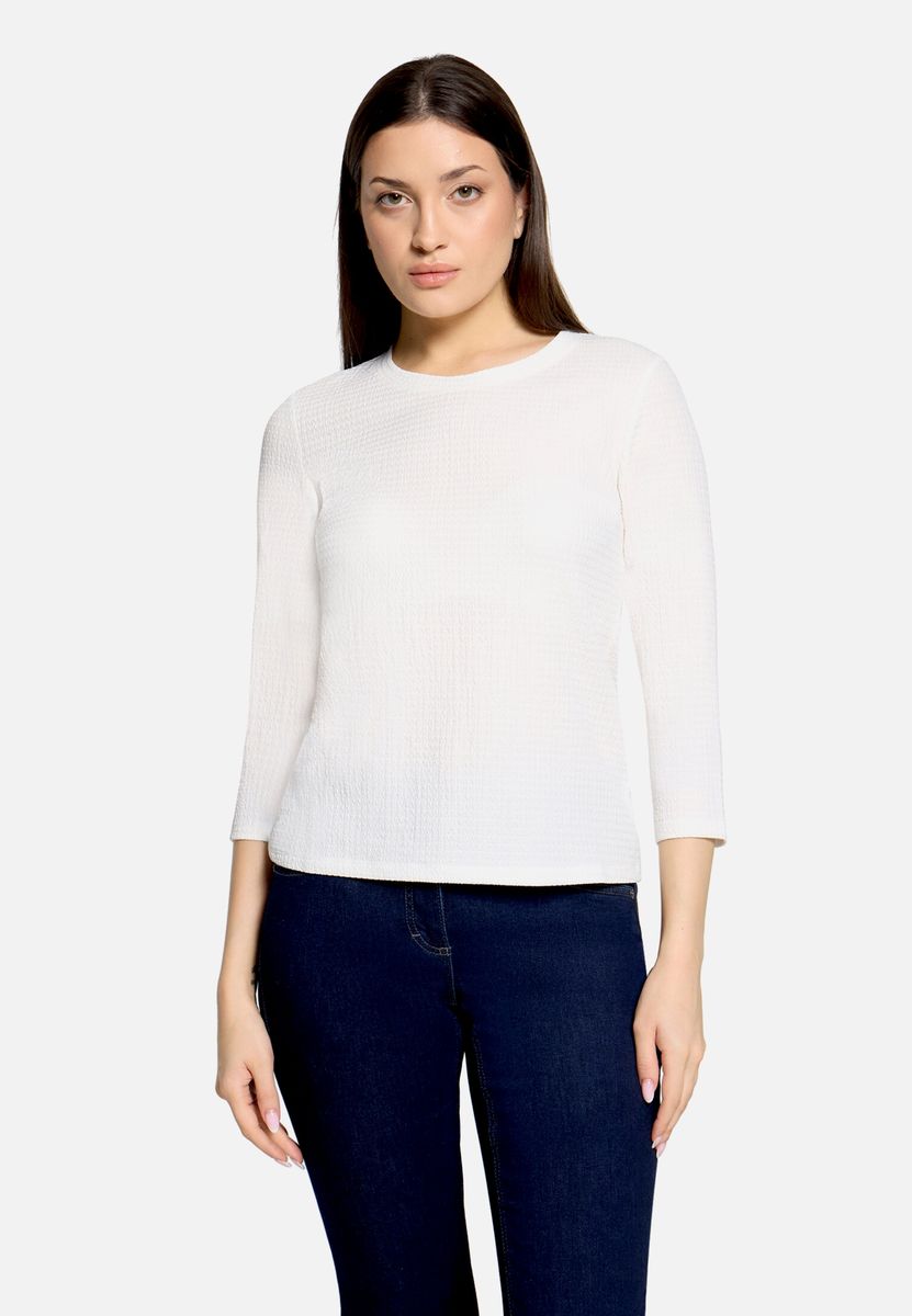 Strukturshirt mit Rundhalsausschnitt