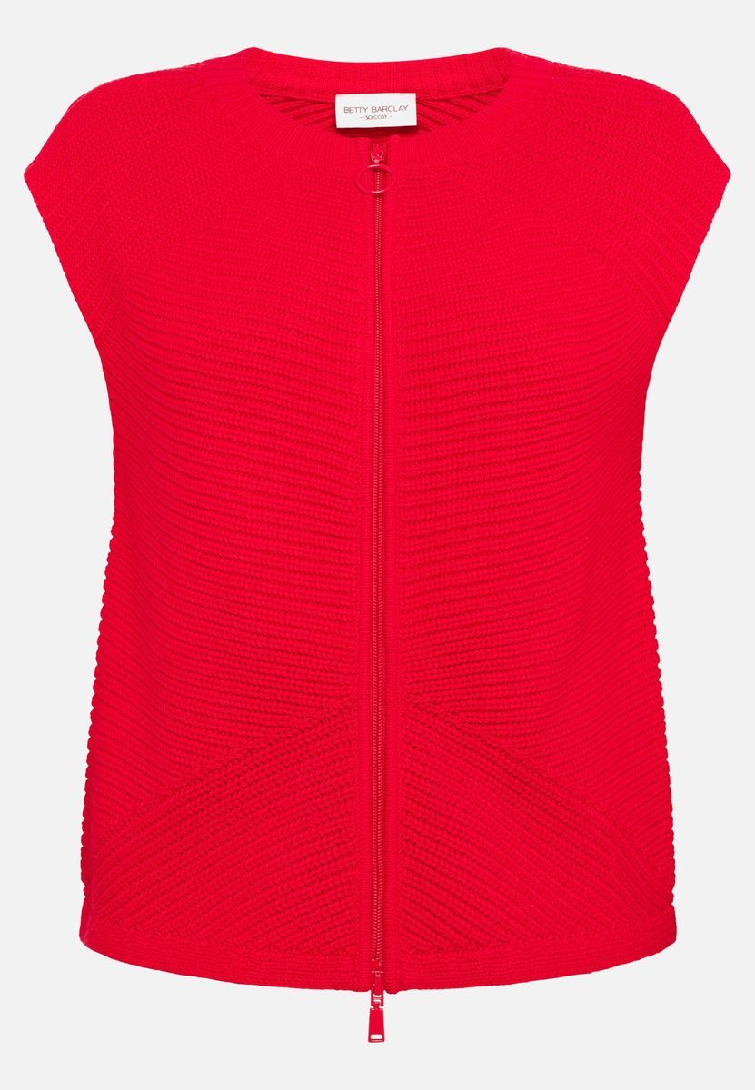 Ärmellose Strickweste mit Reißverschluss