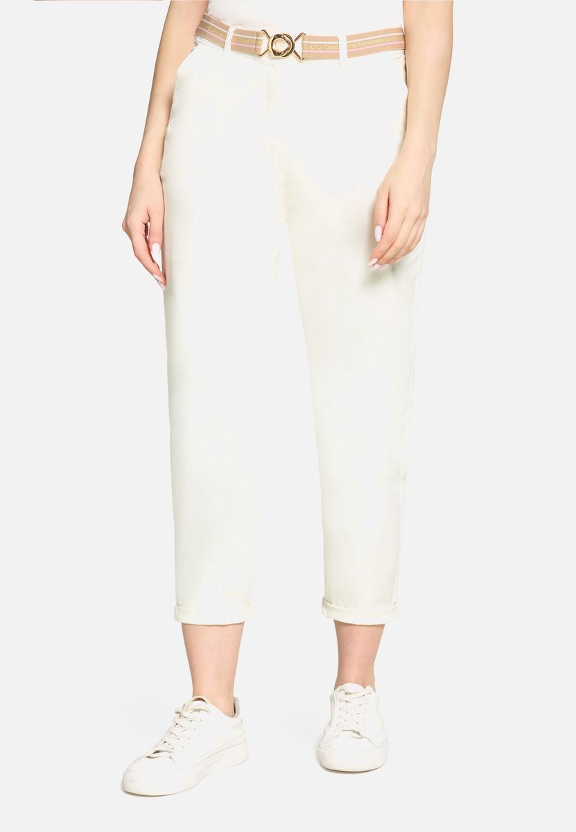 Slim Fit 7/8-Hose mit Gürtel