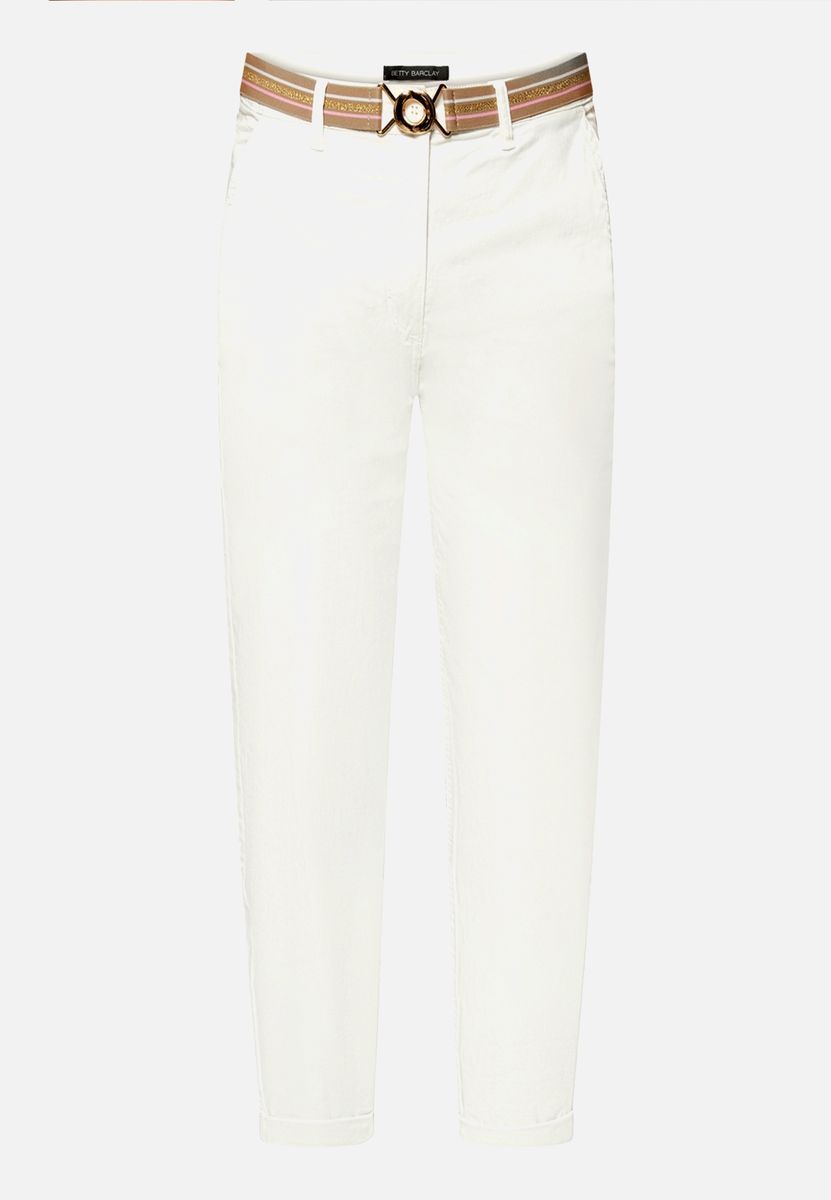 Slim Fit 7/8-Hose mit Gürtel