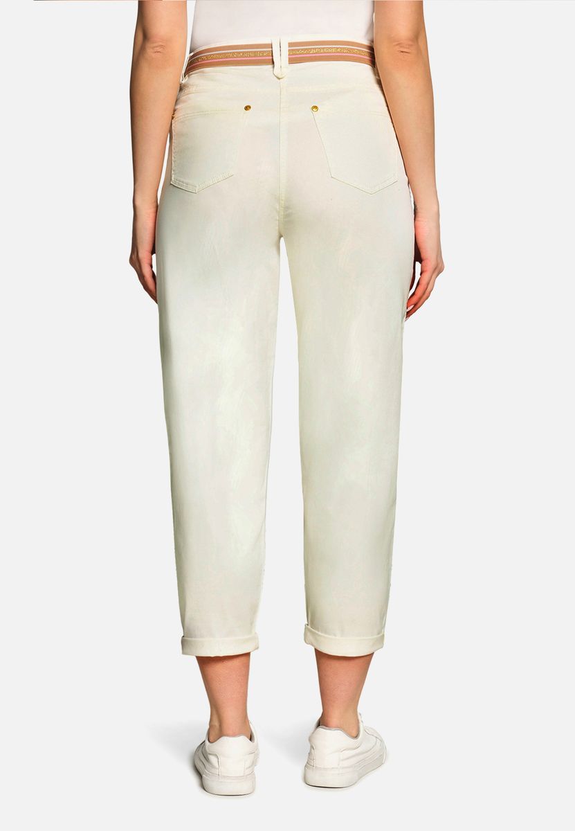 Slim Fit 7/8-Hose mit Gürtel