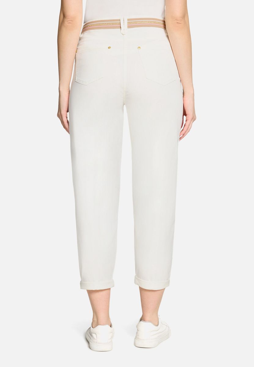 Slim Fit 7/8-Hose mit Gürtel