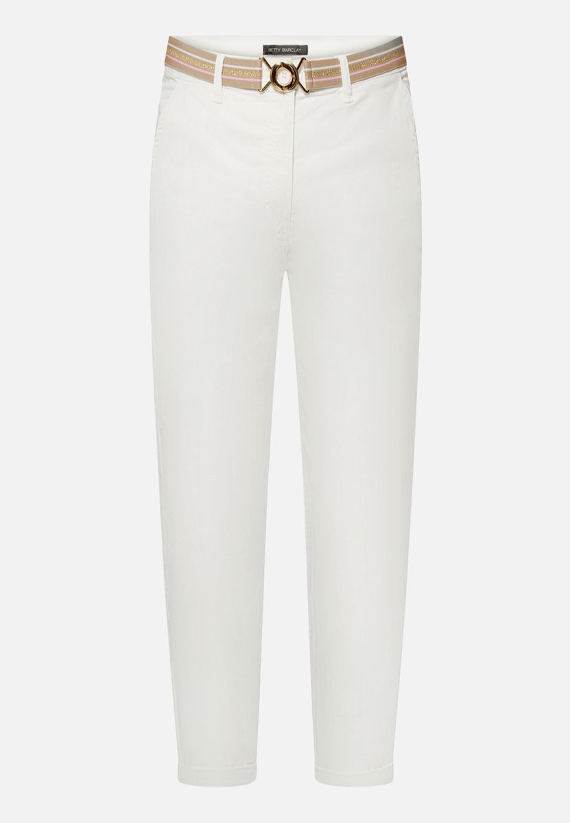 Slim Fit 7/8-Hose mit Gürtel